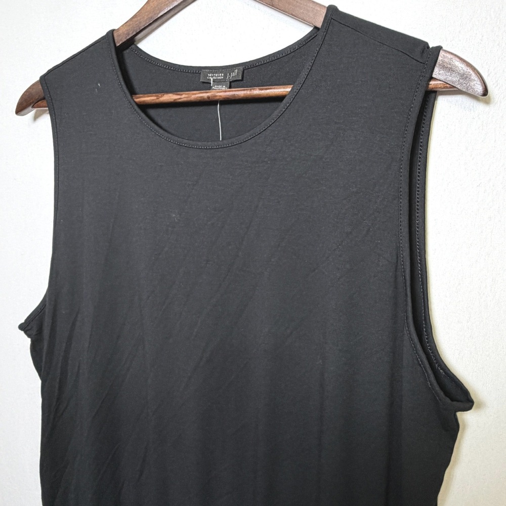 J. Jill Wearever Black Sleeveless Knit Midi Dress Large NWT Elastic Waist